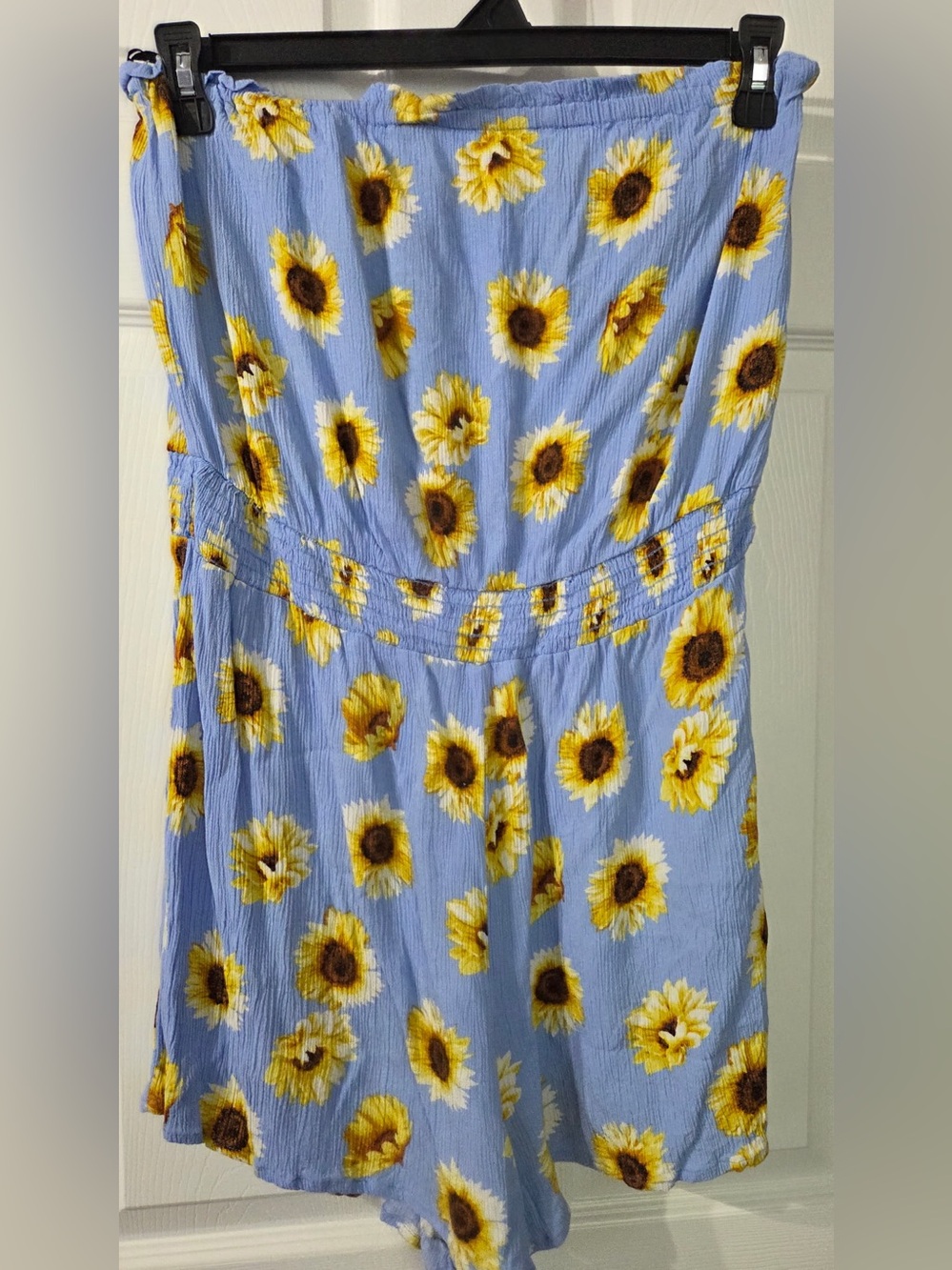 Forever 21 Light Blue Sunflower Print One-Piece Romper Size 2X